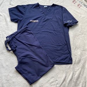 Life Threads. Navy Blue scrub set. Large